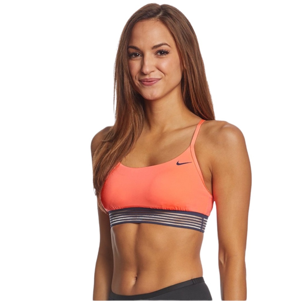 Nike Adjustable Cross-back Orange “Crimson Pulse” Sport Bikini Top - Picture 2 of 12